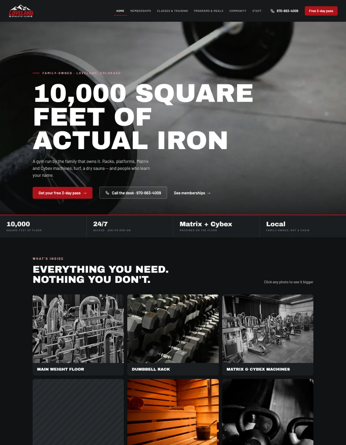 Loveland Athletic Club's website